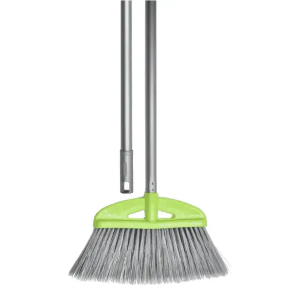Super long bristles straight broom with metal handle