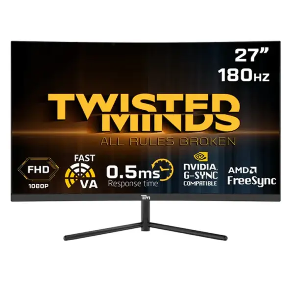Twisted Minds 27'‘ Curve, FHD 180Hz, VA, 0.5ms, HDMI2.0, HDR Gaming Monitor