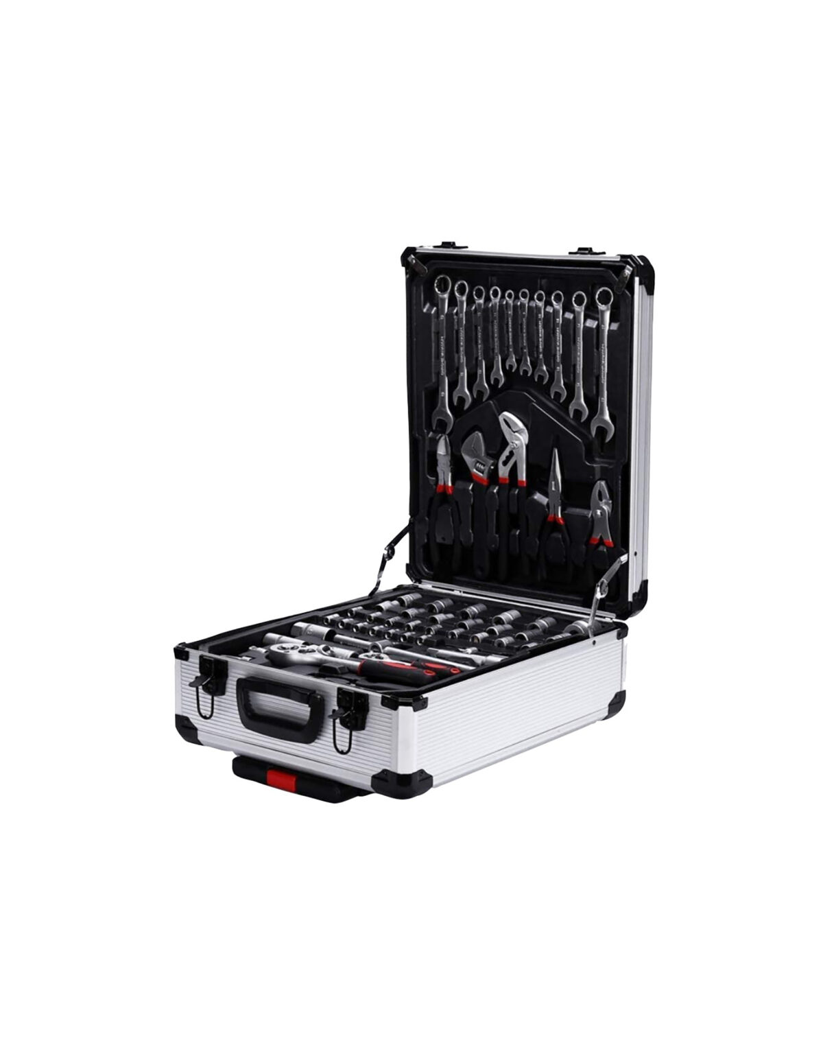 11-6.jpg Tool Set 187 pcs/Professional Tool Set, Socket Spanner Set 1/4 Drive Metric Extension Bar with Aluminium Box - Image 1