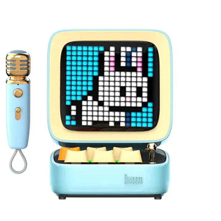 11-7-1.webp Divoom Ditoo-Mic Retro Pixel Art Portable Bluetooth Speaker With Microphone Karaoke Function Blue,Green,Pink - Image 1