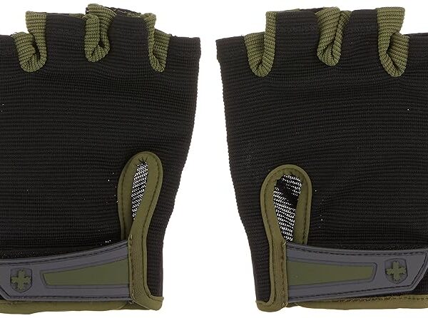 Harbinger Power Non-Wristwrap Workout Weightlifting Gloves with StretchBack Mesh and Leather Palm (Pair) Green Small (Fits 7 - 7.5 Inches)
