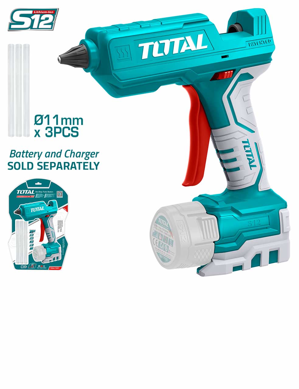 12-1-4.jpg TOTAL Li-ion Glue Gun Without Battery And Charger - Image 1