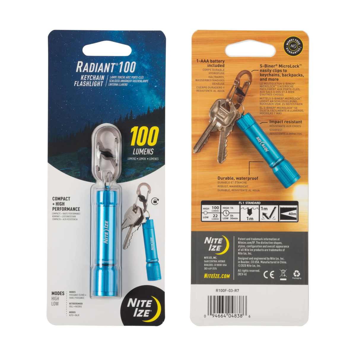 Nite Ize Radiant 100 Keychain Flashlight - Blue - Image 1