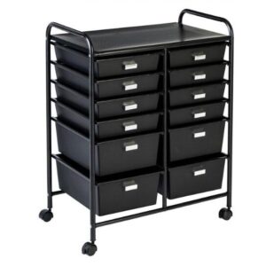 HoneyCanDo 12-Drawer Rolling Storage and Craft Cart Organizer