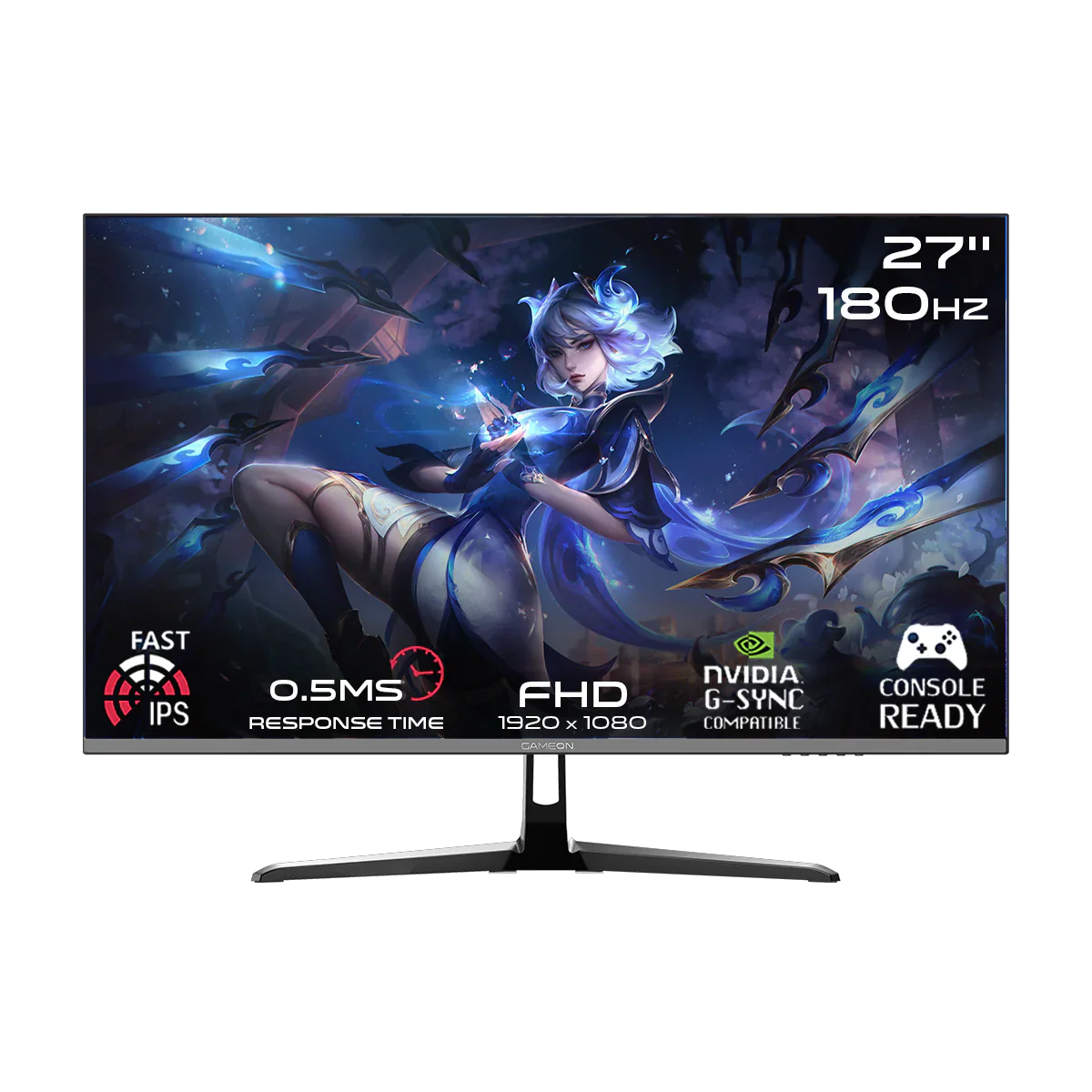 13-10.webp GAMEON GOPS27180IPS Pro Series 27" FHD, 180Hz, MPRT 0.5ms, HDMI 2.1, Fast IPS Gaming Monitor (Supports PS5) - Black - Image 1
