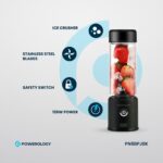 Powerology New 6-Blade Portable Juicer 450mL 126W - Black - Image 2