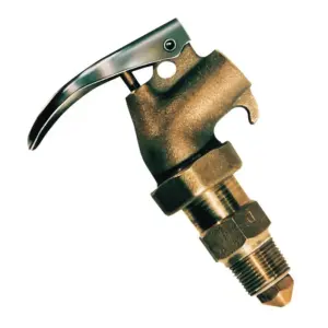 JUSTRITE Brass Safety Drum Faucet, Internal Flame Arrester, Adjustable, 3/4" Bung