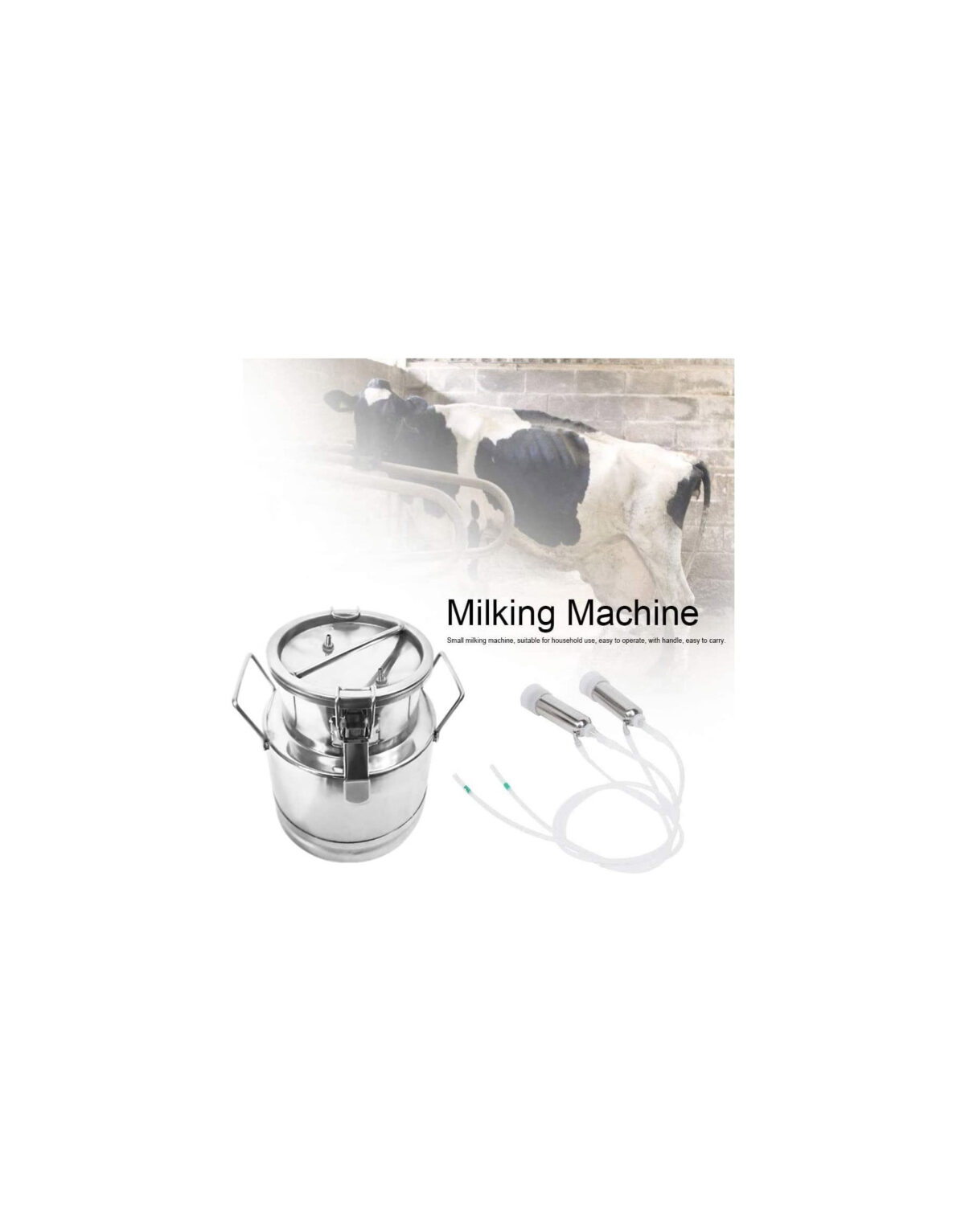 14-7-1.jpg Electric Mini Portable Milking Machine for Sheep, Goat, Cow Milking Machine Mini type Portable Stainless Steel Double Head Milker - Image 1