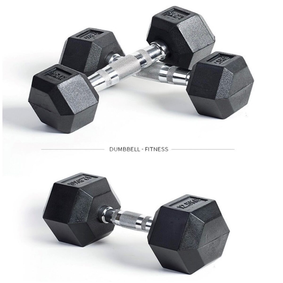 IVANKO Hex Rubber Dumbbell Pair - Image 1