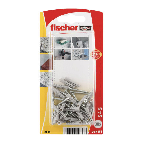 FISHCHER BLISTER S-4 GKS PLUG +COUNTER SUNK SCREW 30PCS