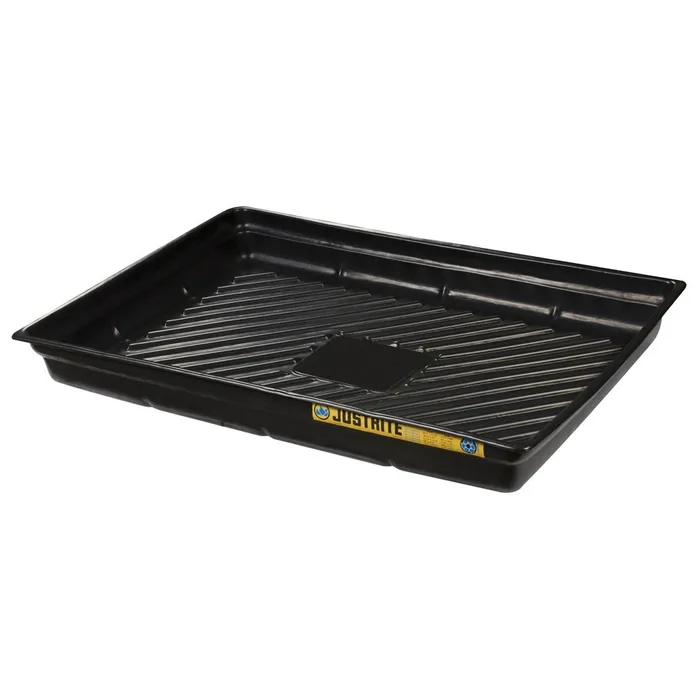 16-7.webp Justrite Spill Tray, 47-1/2"W x 23"D x 5-1/2"H, , indoor or outdoor use, rigid, recycled polyethylene, Black - Image 1