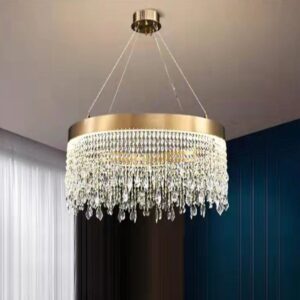 CHANDELIERS DESROCH BRUSH AMBER GOLD 3000K INDOOR CRYSTAL 50W
