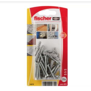 FISHCHER BLISTER S-5 GKS PLUG + COUNTER SUNK SCREW 25PCS