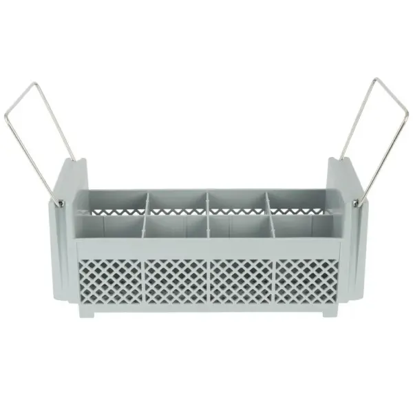 CAMBRO, 8 COMPARTMENT HALF SIZE FLATWARE BASKET - SOFT GRAY
