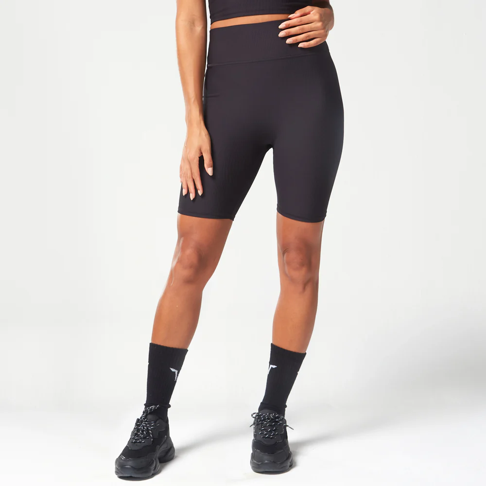 17-10.webp Code Ribbed Biker Shorts - Black S,M - Image 1
