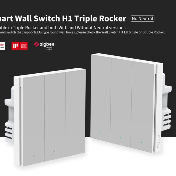 AQARA Smart Wall Swith H1(No Neutral, Triple rocker)
