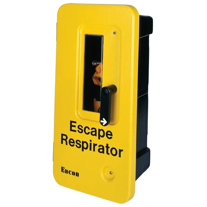 18-6-1.webp ENCON Single Unit Wall-Mount Escape Respirator Cabinet Yellow - Image 1