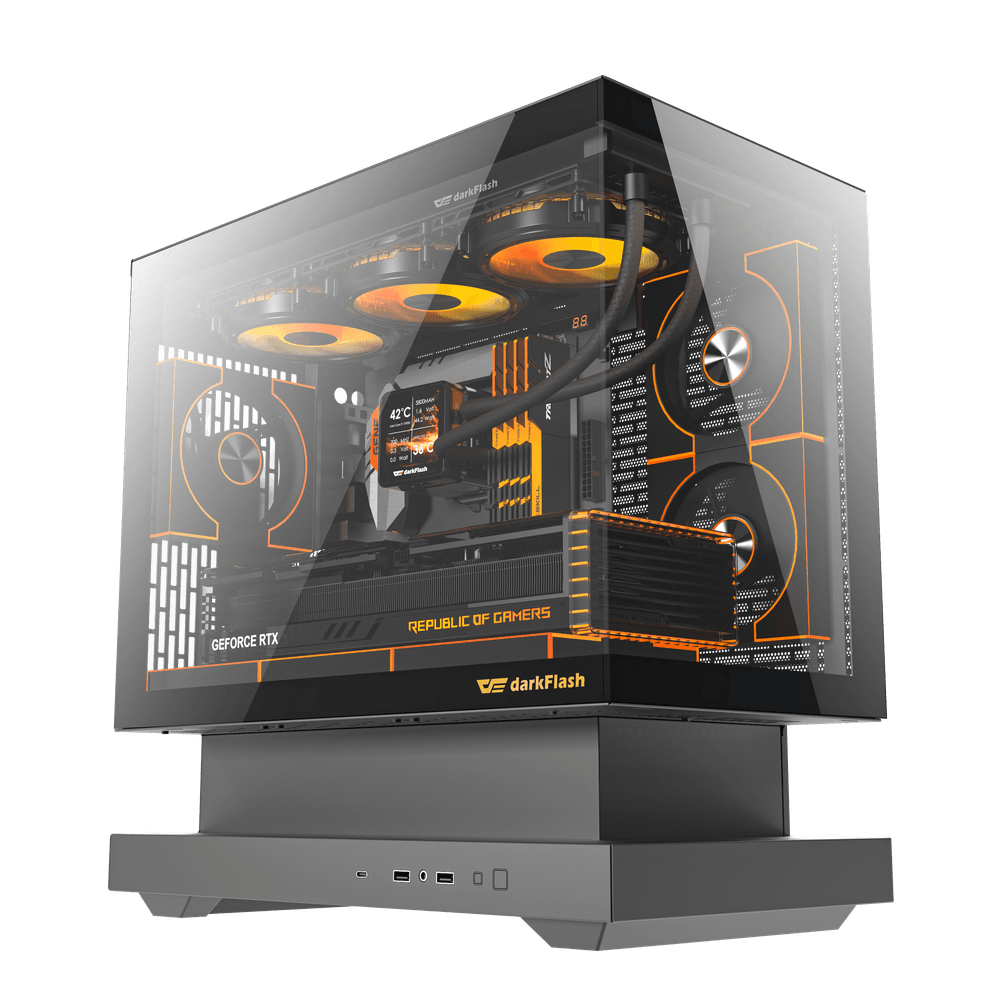 18.png DarkFlash FLOATRON F1 Micro ATX Gaming Case - Black (FANS Not Included) - Image 1