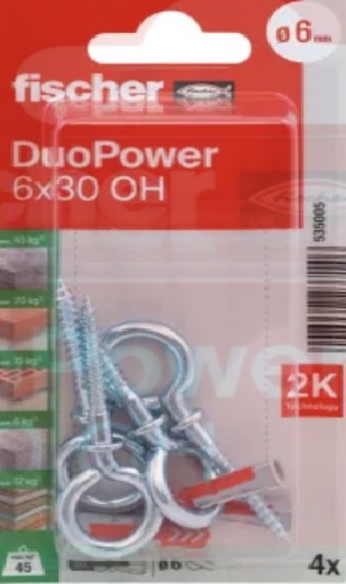 19-1-5.jpg FISHCHER DUOPOWER 6X30 OH K NV PLUG + EYE HOOK 4PCS - Image 1