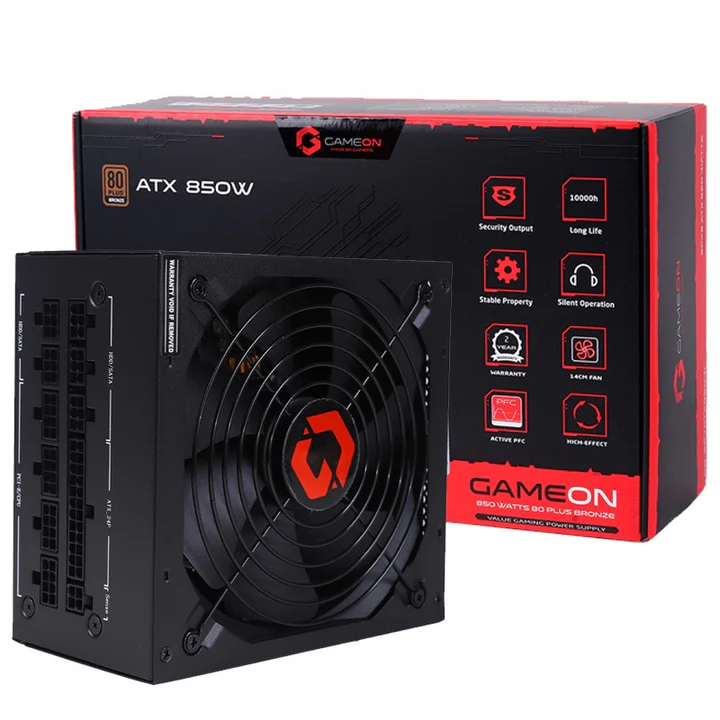 19-5-1.webp GAMEON - SPY2 ATX 850 WATTS 80 PLUS BRONZE Value Gaming Power Supply - Black - Image 1