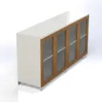 Linea Uno Credenza in Glass Doors W1800 x D470 x H920mm Cabinet - Image 4