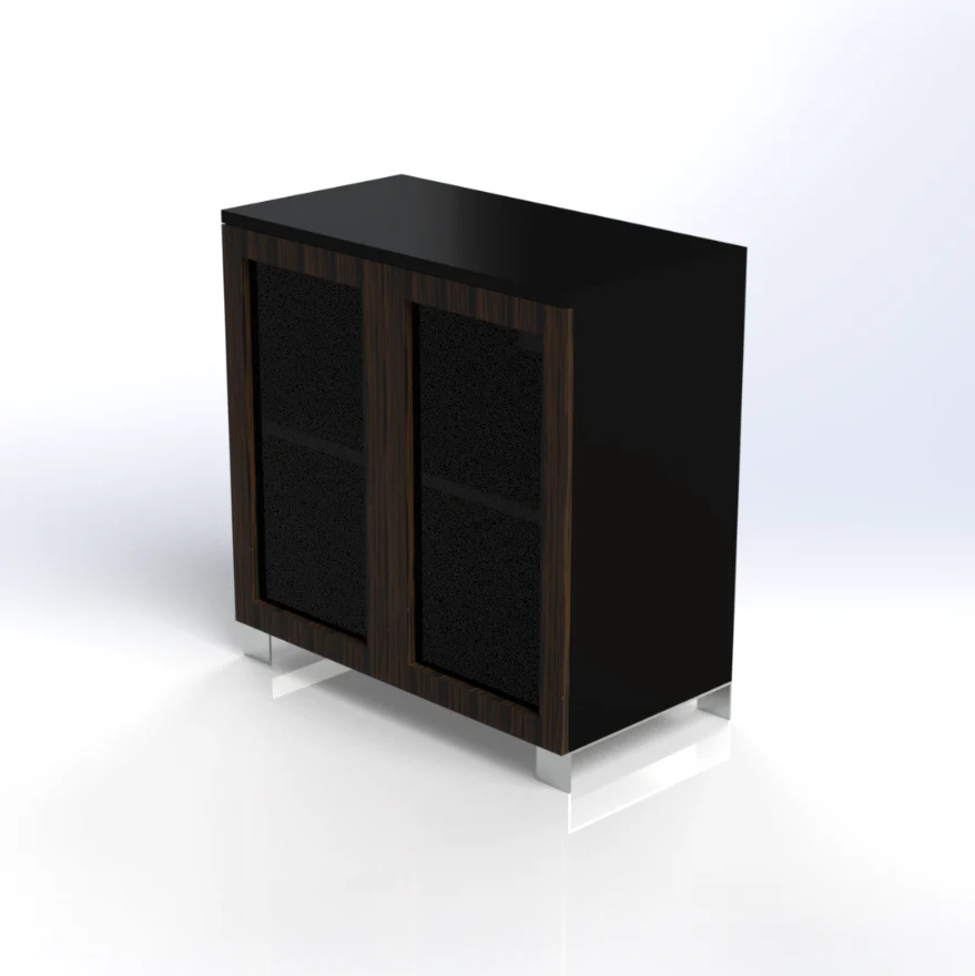 2-117.webp Linea Uno Small Cabinet with Glass Doors W900 x D470 x H92mm - Image 1