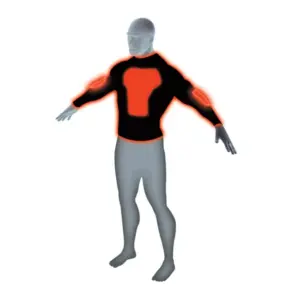Thermal Insulated Long Sleeve Vest Double Layer - 4XL Black