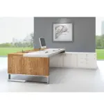 Linea Uno Desk with Credenza Storage Return W2400 x D1800 x H750mm Executive Desks - Image 7