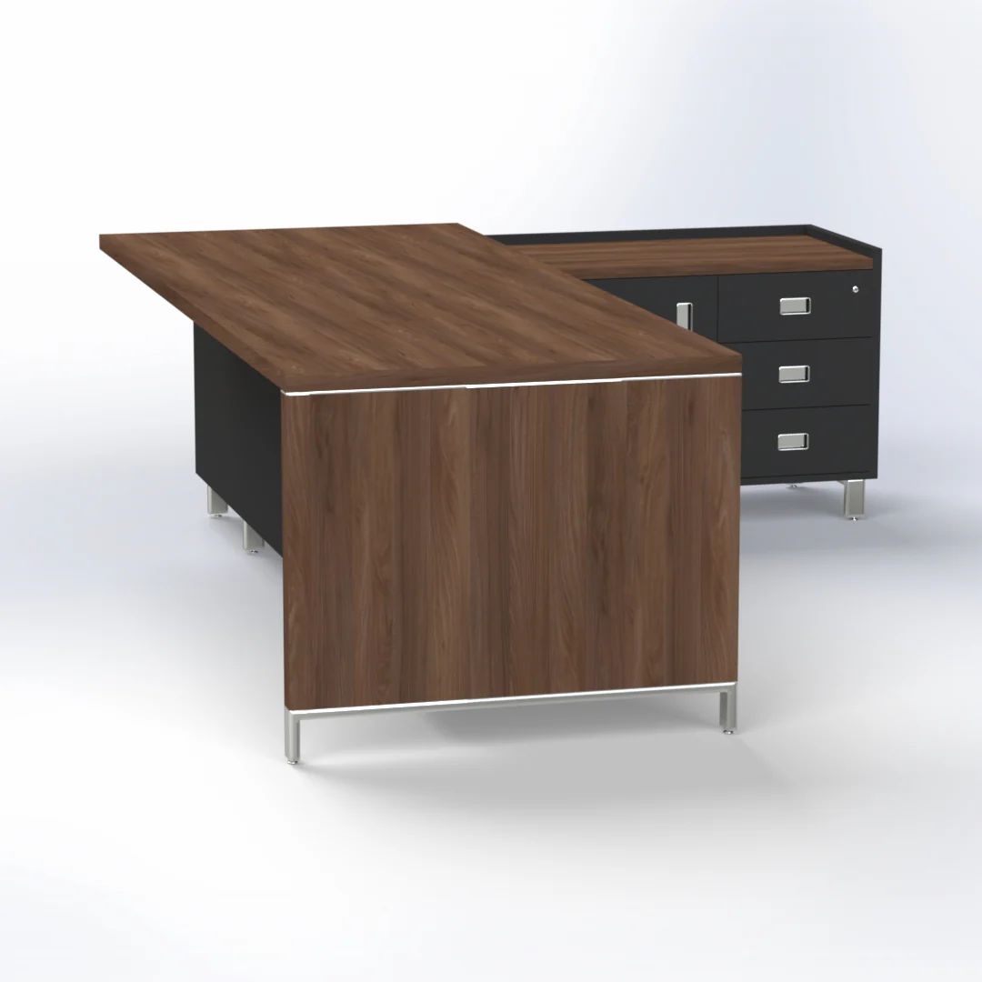 2-87.webp Linea Due with Credenza Return W2000 x D1800 x H750mm Executive Desks - Image 1