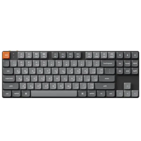 Keychron K1 Max TKL 80% RGB Backlight Hot Swappable QMK/VIA Wireless Mechanical Gaming Keyboard (Low Profile Gateron Red Switch) (English/Arabic Keyboard) - Black