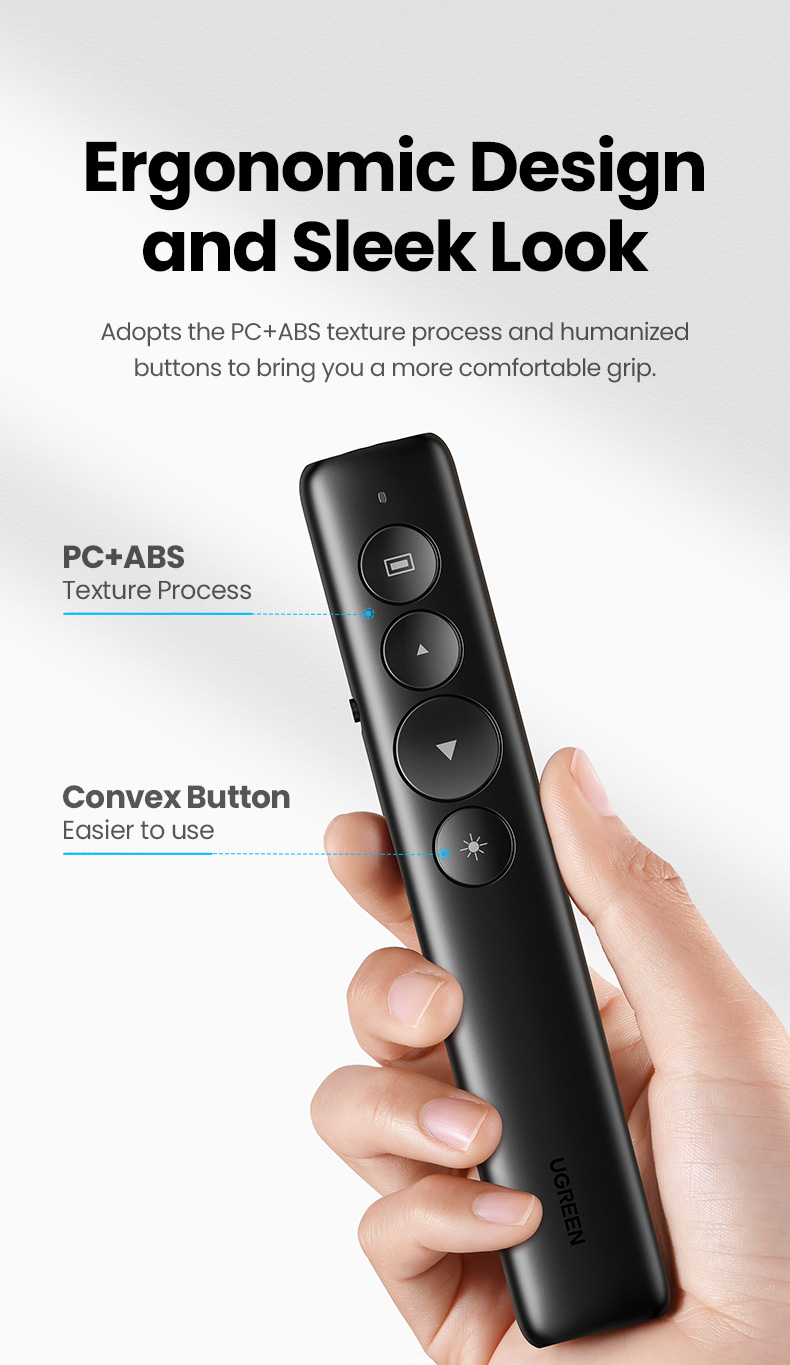 21s-4.jpg UGREEN Wireless Presenter LP479 – Presentation Clicker with Laser Pointer - Image 1