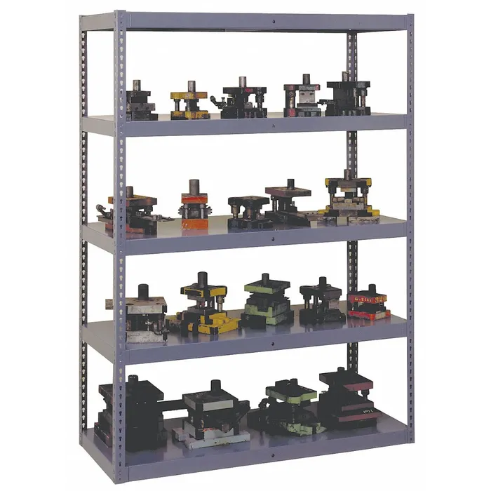 25-4-1.webp TENNSCO Boltless Shelving: Standalone, Extra-Heavy-Duty, 72 in x 24 in, 84 in Overall Ht, 5 Shelves, 8ZA32 - Model: RXHS-722484 MED GR - Image 1