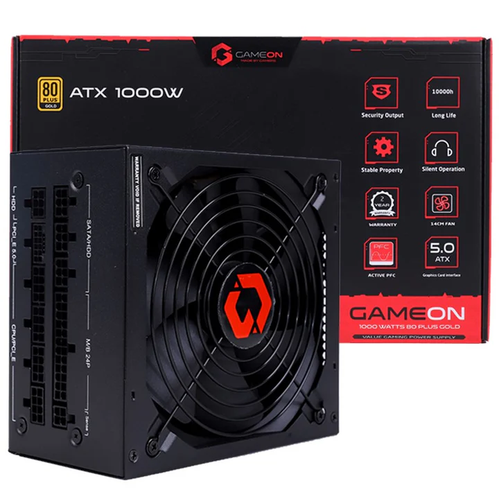 25-4.webp GAMEON - SPY2 ATX 1000 WATTS 80 PLUS Gold Value Gaming Power Supply - Black - Image 1