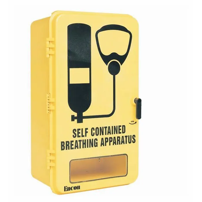 26-4-1.webp Encon Single SCBA Wall Case Molded Top Shelf, SCBA Strap, SCBA Graphics, AGV Window - WC22Y10B - Image 1