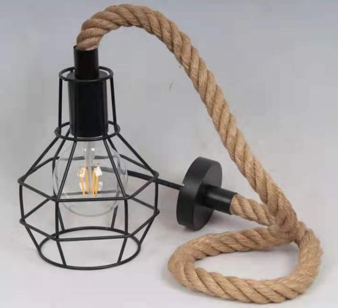 26218445-ab38-4f73-a2cc-01ceda4b0979.jpg CENSEE Rustic Rope Metal Home Decor Hanging Ceiling Light Decorative Item Pendants Ceiling Lamp - Image 1