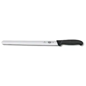 VICTORINOX SLICING KNIFE ROUND TIP, BLACK HANDLE - 30 CM