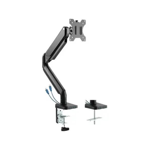 Twisted Minds Single Monitor Aluminum Slim Mechanical Spring Monitor Arm Stand and Mount For Gaming And Office Use 17" - 32" Up To 8 Kg – Matte Black