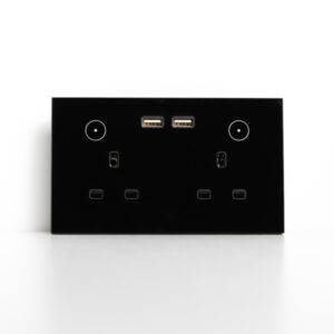 GoSmart Double Wallmount Socket with USB Wi-Fi - Black