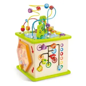 Hape Country Critters Wooden Activity Cube | 5-Sided Toddler Learning Toy