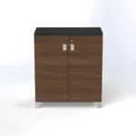 Linea Due Small Cabinet W800 x D420 x H920mm Maryland Walnut B - Image 2