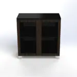 Linea Uno Small Cabinet with Glass Doors W900 x D470 x H92mm - Image 2