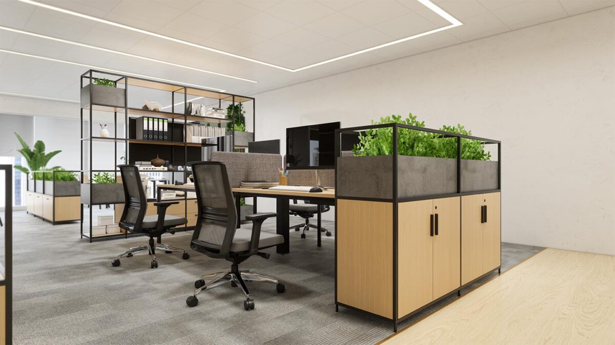 Agile Cluster of 4 W1400 x D750 x H750mm Workstations - Image 5
