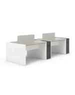 Vee Cluster Face to Face with Fixed Pedestal Clearance Workstations - Image 4