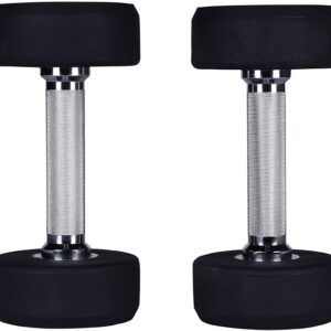 BU Round Rubber Dumbbells Pair 12 Kg