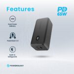 Powerology 20000mAh 65W Onyx Power Bank - Black - Image 4