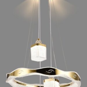 CENSEE Chandelier Fancy round LED ceiling light art gold ring acrylic edge
