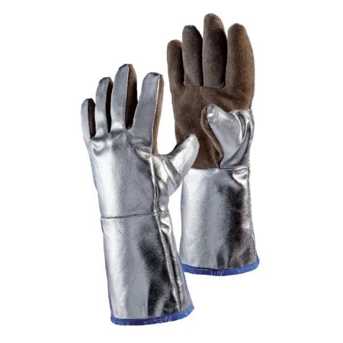 33-1-1.webp JUTEC 5-Finger-Glove Made of Sebatan Leather and Preox-Aramid Fabric, Aluminized - H05LA238-W2 - Image 1