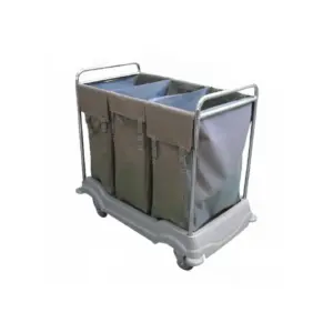 Clean Plus 3-Compartmental Garbage Collection Trolley