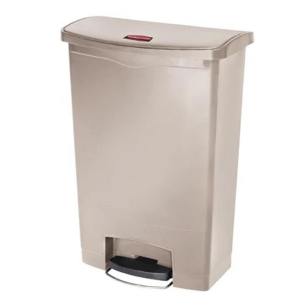 34-2-1.webp RUBBERMAID SLIM JIM RESIN STEP ON RECTANGULAR TRASH CAN - 90 L BEIGE - Image 1