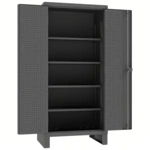 DURHAM MFG Pegboard Cabinet HDCP243678-4S95: 36 in x 24 in x 78 in, Swing Handle & Padlock Hasp, 12 ga Panel Thick